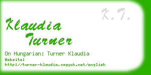 klaudia turner business card